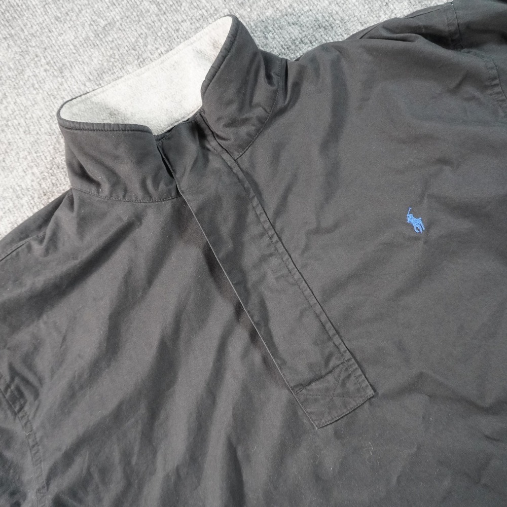 Polo Ralph Lauren Golf Windbreaker Mens XL Black Pullover Fleece Collar Logo